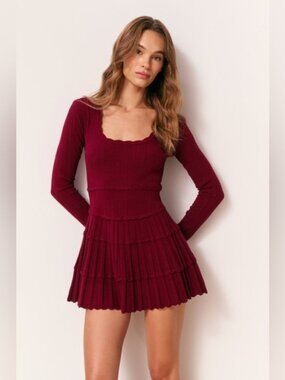 LoveShackFancy Lavender Stretch Pointelle Mini Dress, NWT, never worn, no flaws.